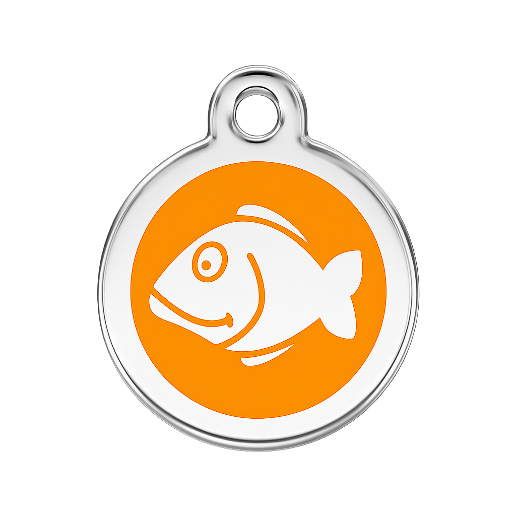 orange dog tag